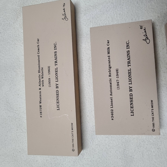 8 Piece Cat's Meow And LionelWooden Train Set, Collectable Art, Decor - Picture 2 of 9